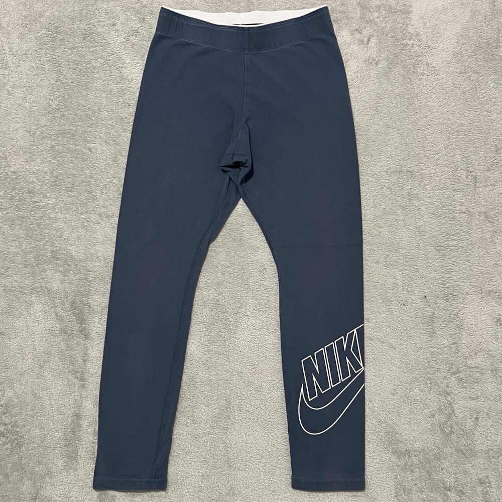 Nike Pants Womens XS Blue Leg-a-See Logo Activewear Sports Legging